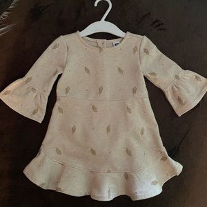 Cream flare sleeve dress